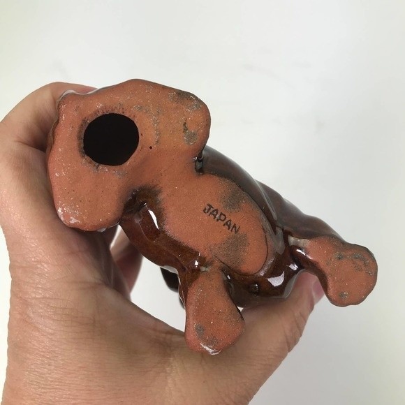 Vintage Redware Dog Figurine JAPAN MCM Mid Century 70's Dachshund Wienerdog - Picture 7 of 9
